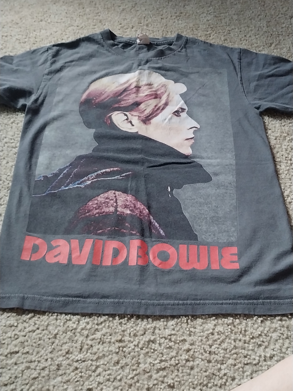 David Bowie Charcoal Gray Graphic Tee